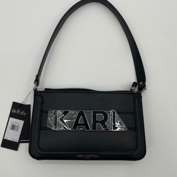 Karl Lagerfeld Paris Handbags - NWT Karl Lagerfeld Paris‎ Black Leather Shoulder Bag MSRP $228 Style LH4HR3 Y2K